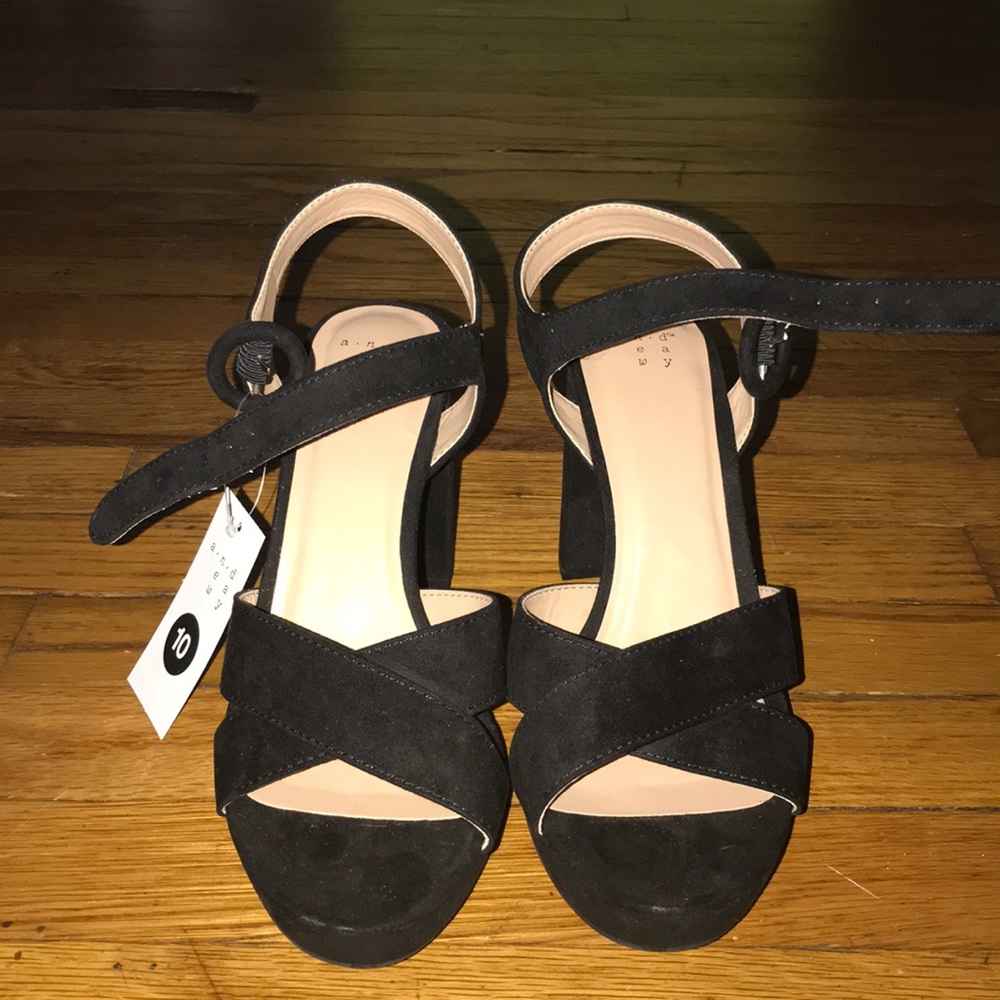 Black strappy heels